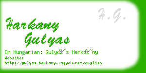 harkany gulyas business card